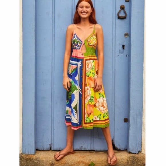FARM Rio Dresses & Skirts - New farm rio double scarf print a line dress